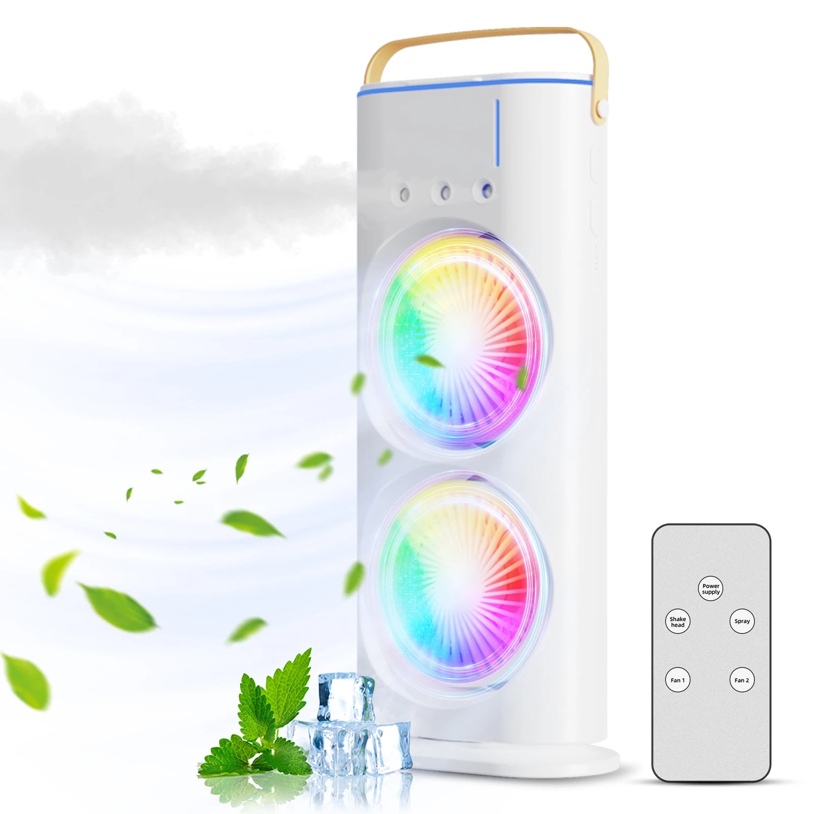 VENTILADOR DOBLE ASPA CON PULVERIZADOR AROMATIZANTE